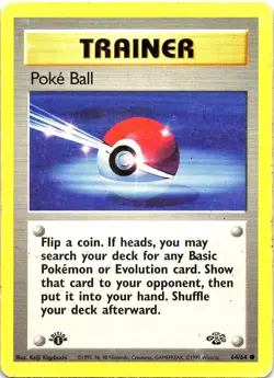 Poke Ball 64/64 Common Jungle Pokemon 1st Edition Near Mint - Image 1