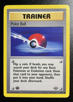 Poke Ball 1st Edition 64/64 Jungle Set Pokemon Card NM - Image 1