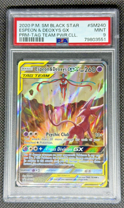 2020 POKEMON SM TAG TEAM POWERS COLLECTION SM240 ESPEON & DEOXYS GX PSA 9 - Image 3