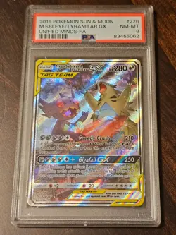 Pokemon - 2019 - Unified Minds - Mega Sableye & Tyranitar GX - PSA 8 - Image 1