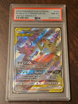 Pokemon - 2019 - Unified Minds - Mega Sableye & Tyranitar GX - PSA 8 - Image 4