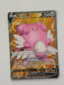 Blissey V 182/198 Ultra Rare Chilling Reign Pokemon Near Mint - Image 1
