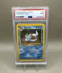 Vaporeon #12 Holo - 12/64 Base Jungle Set - Pokemon TCG - 1999 WOTC - PSA 9 - Image 1