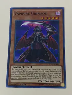 Yugioh - Vampire Grimson x 3 - 1st Edition Super Rare LP - Free Holographic Card - Image 2