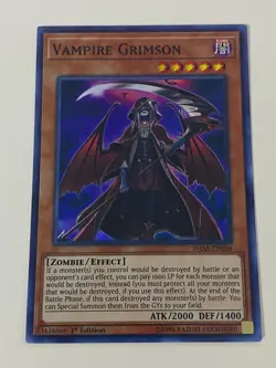 Yugioh - Vampire Grimson x 3 - 1st Edition Super Rare LP - Free Holographic Card - Image 3