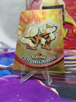Pokemon TCG Arcanine Holo Foil Card #59 Topps TV 1999 LP TINY Crease - Image 1
