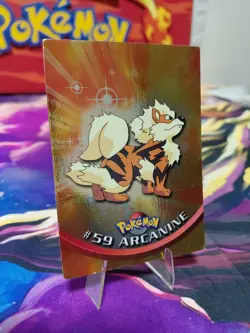 Pokemon TCG Arcanine Holo Foil Card #59 Topps TV 1999 LP TINY Crease - Image 3