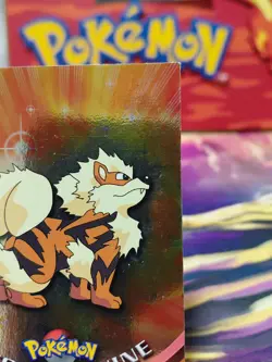 Pokemon TCG Arcanine Holo Foil Card #59 Topps TV 1999 LP TINY Crease - Image 4