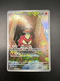 Pokemon TCG Turtonator Stellar Crown Full Art AR Illustration Rare Card 146/142 - Image 1