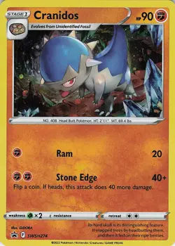 Cranidos Holo Promo SWSH: Sword & Shield Promo Cards SWSH274 NM - Image 1
