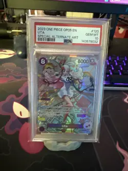 One Piece Card Uta OP02-120 SP Alternative Art Awakening of the New Era PSA 10 - Image 1