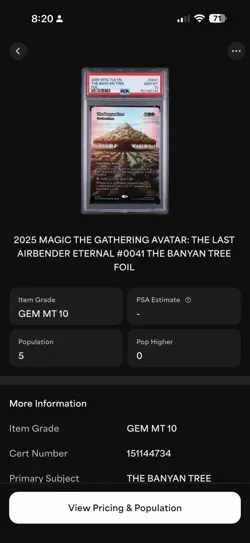 Magic: The Gathering Banyan Tree 41 Avatar Borderless Foil PSA 10 English POP 5 - Image 5