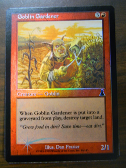 MTG FOIL Urza's Destiny Red Common Goblin Gardner Near Mint Condition - Image 1