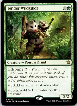 Tender Wildguide 196 Rare Bloomburrow Magic: The Gathering Foil Near Mint - Image 1