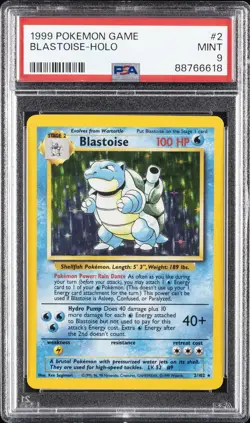 1999 POKEMON BASE SET UNLIMITED #2 BLASTOISE-HOLO PSA 9 - Image 1