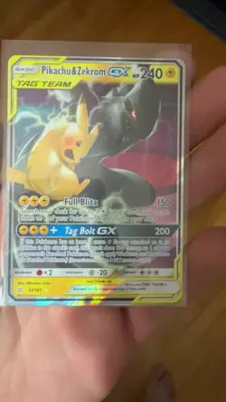 Pokemon Pikachu & Zekrom GX TCG Sun & Moon Holo Ultra Rare Card 33/181 - Image 2