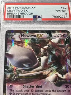 2015 Pokemon XY Mewtwo EX 62/162 Breakthrough NM-MT PSA 8 - Image 2