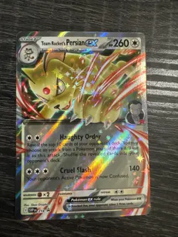 Team Rockets Persian Ex SVP 218 Promo Pokemon TCG Destined Rivals Tin - NM - Image 1