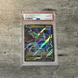 Pokemon TCG: 2023 Rayquaza V 100/159 Crown Zenith Holo PSA 10 - Image 1