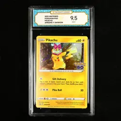 TQG 9.5 MINT+ 2022 Pokemon GO ENG Pikachu F SWSH234 Promo - Image 2