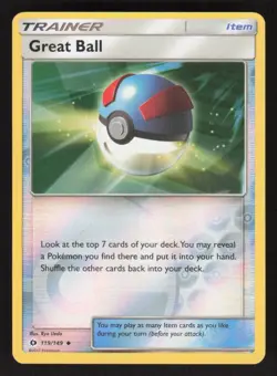 Pokemon TCG SM Base Set Reverse Holo Great Ball #119/149 - Image 1