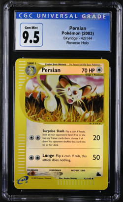 Pokemon Persian Skyridge Reverse Holo Rare #42 CGC 9.5 Gem Mint - Image 1