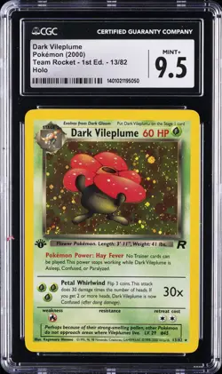 2000 POKEMON ROCKET 1ST EDITION #13 DARK VILEPLUME-HOLO CGC 9.5 - Image 1
