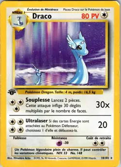 Draco 18 Set de Base Pokemon LP Normal 1st Edition - Image 1