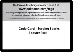 Pokemon TCG Surging Sparks Card 100ct Lot (Sent Digitally) +25 Extra Codes - Image 1