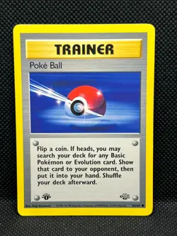 Pokemon Tcg Poke Ball 64/64 Trainer Jungle 1st Edition Non Holo - Image 1