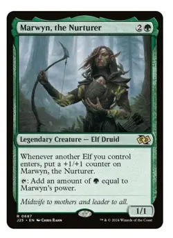1x MTG Marwyn, the Nurturer - Jumpstart Rare Elf! NM Mint - Image 1