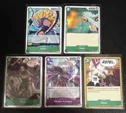 One Piece Kid Pirates Theme 5 Card Lot Heat/Killer/Wire/Repel/Hitokiri Kamazo - Image 1
