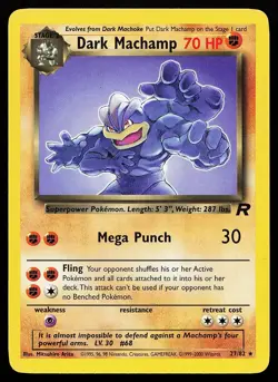 Dark Machamp 27/82 Unlimited Rare Team Rocket Pokemon Card - Image 1