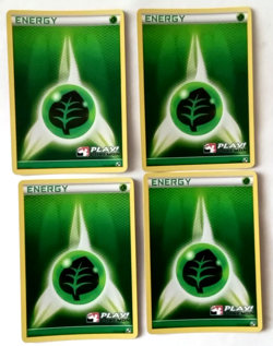 4 BRAND NEW 2011 Pokemon Cross Hatch Holo Unlisted Grass Energy Pokemon Card - Image 1
