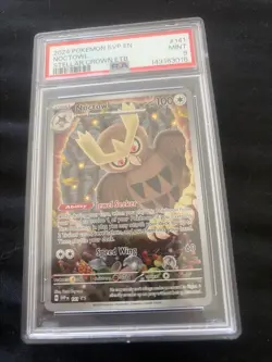 Pokemon TCG Noctowl Stellar Crown ETB Promo Card 141 PSA 9 Graded Card - Image 1