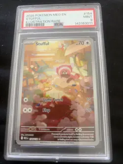 Pokemon TCG Stufful Illustration Rare Card 154/132 Mega Evolution PSA 9 - Image 1