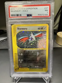 Pokemon Skarmory Holo Rare 2002 Expedition #27/165 PSA 7 NM Pokemon Card Swirl - Image 1