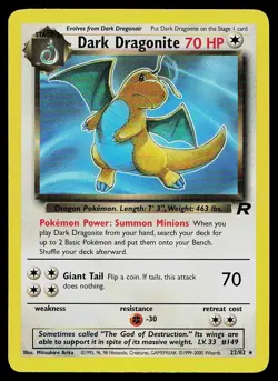 Pokemon Card Team Rocket Dark Dragonite 22/82 Rare - Image 1
