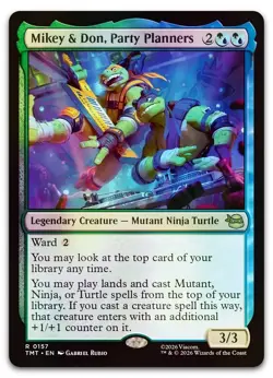 FOIL Rare - Mikey & Don, Party Planners #157 (NM) TMT Magic MTG - Image 1