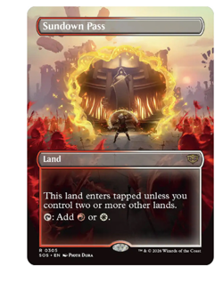 Sundown Pass - Borderless Secrets of Strixhaven MTG - Image 1