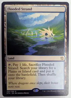 Khans of Tarkir FLOODED STRAND LP Magic MTG Free Shipping! - Image 1
