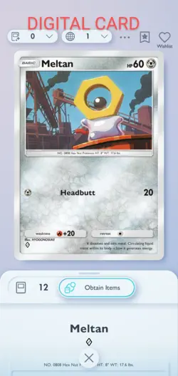 Pokemon Pocket Mobile Game Eevee Grove Set Meltsn ◇ Rare Digital Trade Card - Image 1