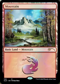 1x Mountain (106) - Foil - Happy Little Gathering Light Play MTG Magic - Kid Ica - Image 1