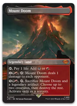 Mount Doom (Borderless) #343 (NM) Lord of the Rings LTR Magic MTG - Image 1