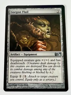 MTG Magic The Gathering Magic 2010 Gorgon Flail Uncommon LP - Image 1