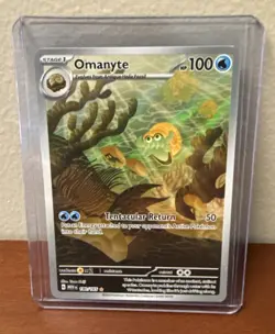 Pokemon Omanyte 180/165 Sv: Scarlet & Violet 151 Illustration Rare Holo English - Image 1