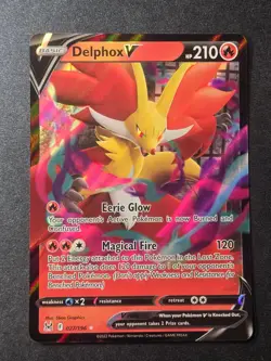 Delphox V 027/196 NM Lost Origin Holo V Rare Pokemon - Image 1