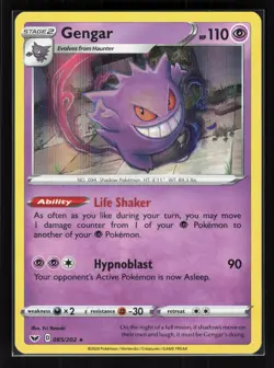 Gengar Holo Holo Rare Pokemon SWSH01: Sword & Shield Base Set 085/202 NM - Image 1