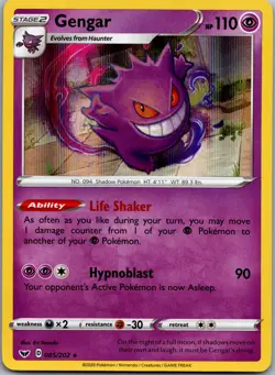 Gengar 085/202 Holo Rare Sword & Shield Pokemon Holo Near Mint - Image 1