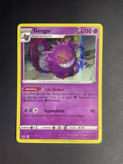Gengar 085/202 Holo Rare Sword & Shield Pokemon Holo Near Mint - Image 1